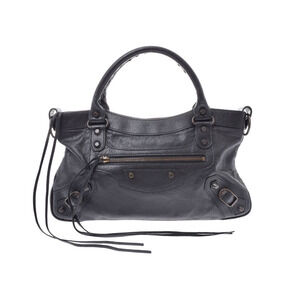 Balenciaga The First Black Lambskin Handbag Strap